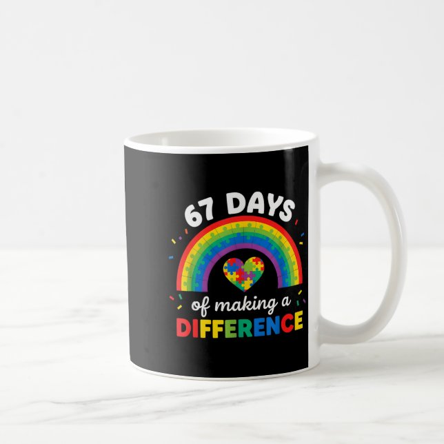 Caneca De Café Autism Awareness 67 Days Of Making A Difference 6  (Direita)
