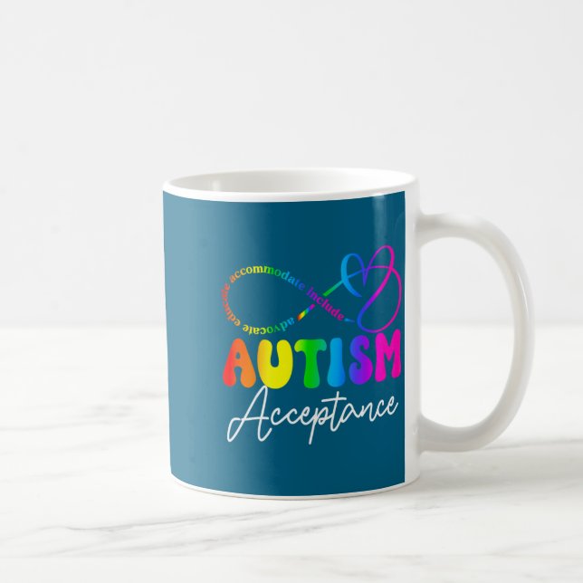 Caneca De Café Autism Awareness Acceptance Infinity Symbol Advoca (Direita)