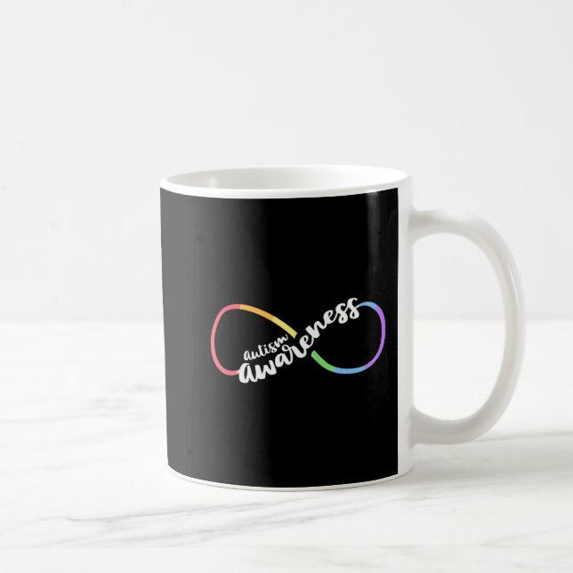 Caneca De Café Autism Awareness Autistic Acceptance Rainbow Infin (Direita)