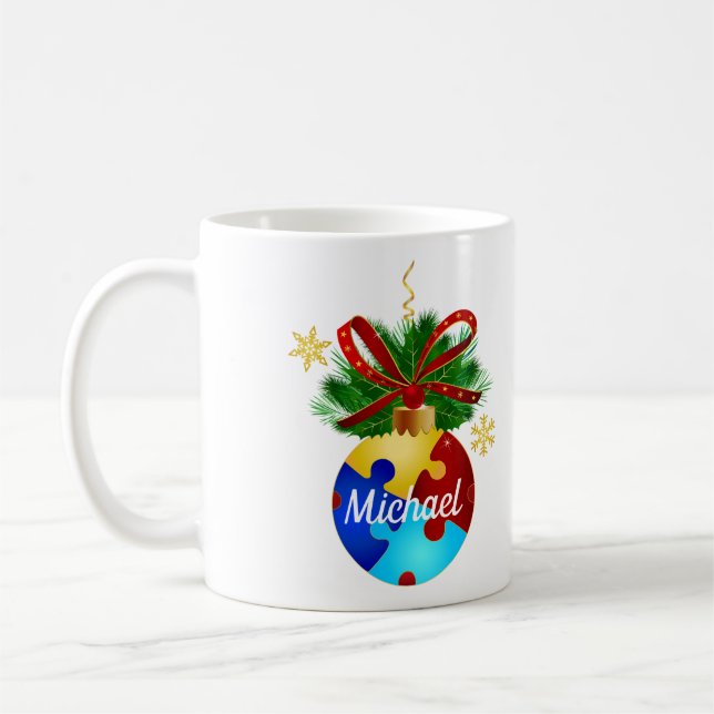 Caneca De Café Autism Christmas Bauble (Esquerda)