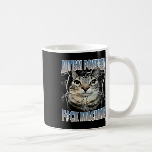 Caneca De Café Autism Powered F#ck Machine Engraçado Meme Autisti
