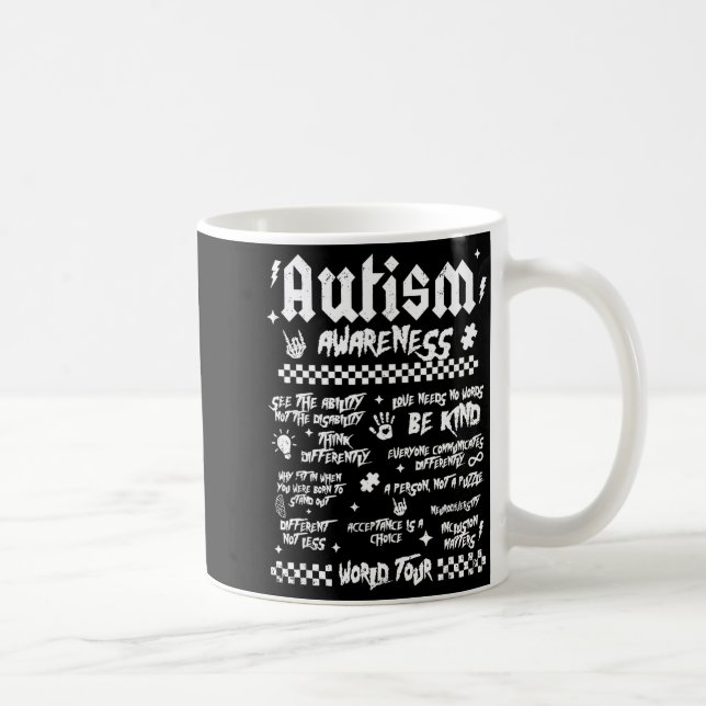 Caneca De Café Autism World Tour Autism Awareness  (Direita)