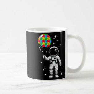 Caneca De Café Autismo astronauta quebra-cabeça balão fofo consci