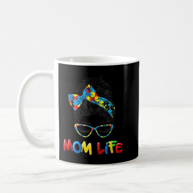 Caneca De Café Autismo Autista Consciência Mãe A vida Camisa Mulh (Esquerda)