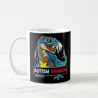 Caneca De Café Autismo Avô Dinossaur Quebra-cabeça Piece Autism A