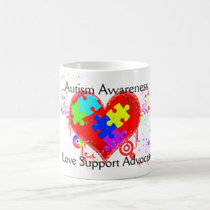 Caneca De Café Autismo Brilhando Coração