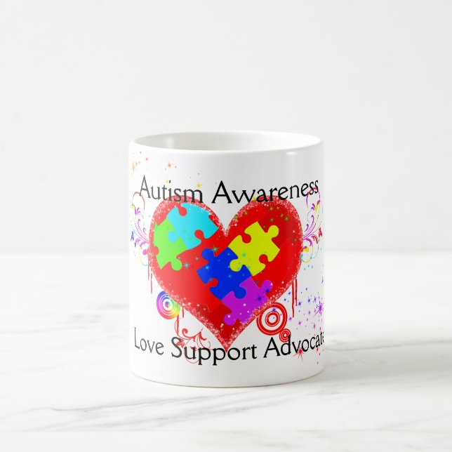 Caneca De Café Autismo Brilhando Coração (Centro)