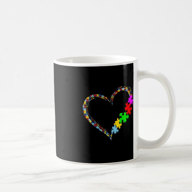 Caneca De Café Autismo Consciência Amor Quebra-cabeça Namorados C (Direita)