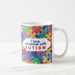 Caneca De Café Autismo Consciência aquosa quebra-cabeça