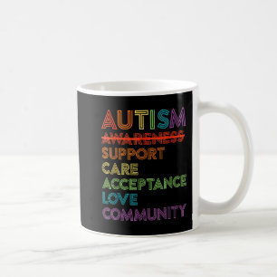 Caneca De Café Autismo Consciência Suporte Aceitação de Cuidados