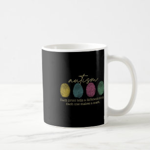 Caneca De Café Autismo da impressão digital retrô cada impressão