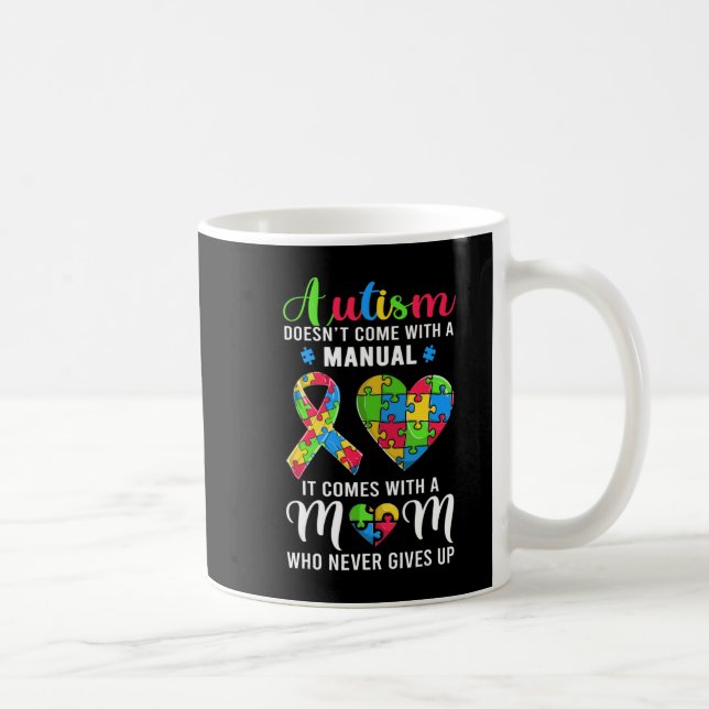 Caneca De Café Autismo de aspas inspiradoras Mamãe Camisa Autismo (Direita)