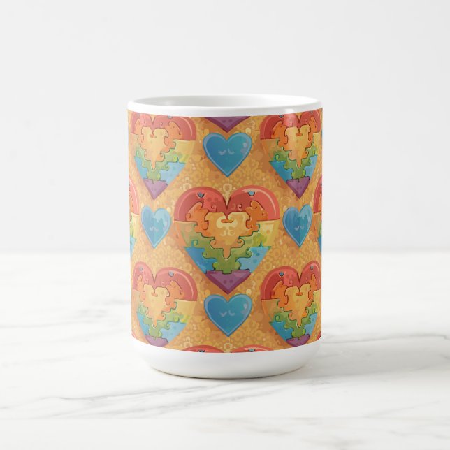 Caneca De Café Autismo do coração (Centro)
