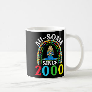 Caneca De Café Autismo Incrível Ausome Desde 2000 Feliz 26º Anive