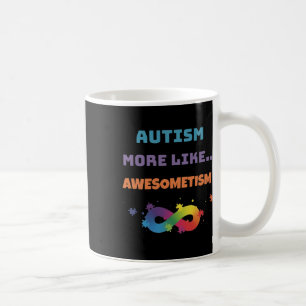 Caneca De Café Autismo Mais Como Awesometismo Colorido 