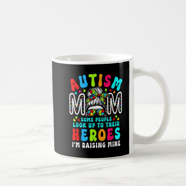 Caneca De Café Autismo Mamãe Levantando Herói Pedra (Direita)