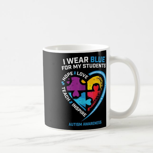 Caneca De Café Autismo Professora Camisa Homens Professores Autis (Direita)