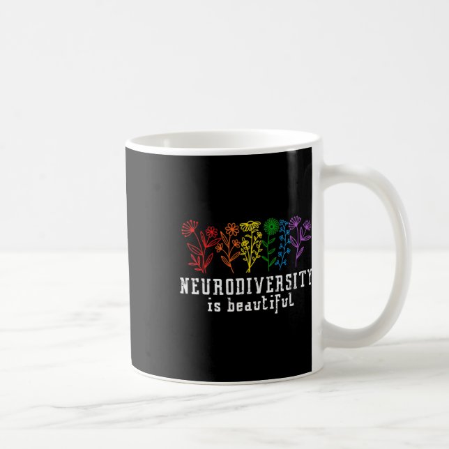 Caneca De Café Autismo Sensibilização A Neurodiversidade É Uma Be (Direita)