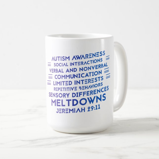 Caneca De Café Autismo Sensibilização Clássica Mug (Frente Esquerda)