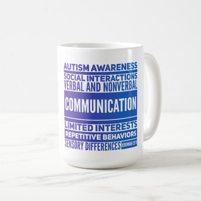 Caneca De Café Autismo Sensibilização Clássica Mug (Frente Esquerda)