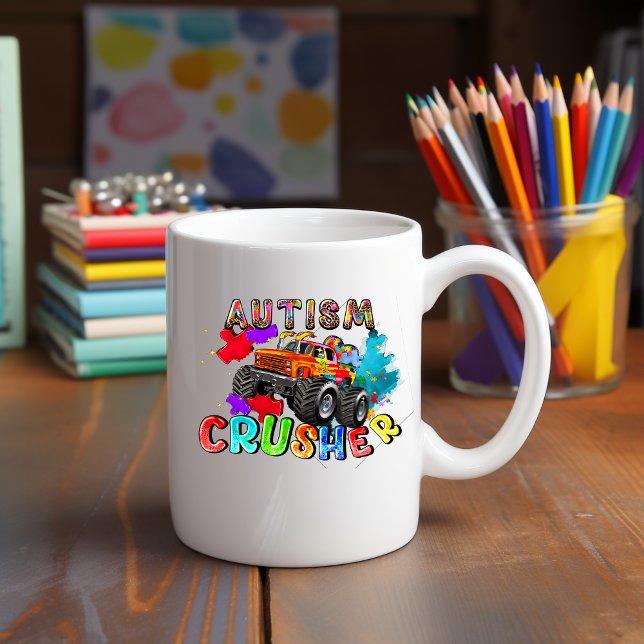 Caneca De Café Autismo Sensibilização Dump Truck Mug (Criador carregado)