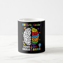 Caneca De Café Autismo Sensibilização gênio autista cérebro Autis