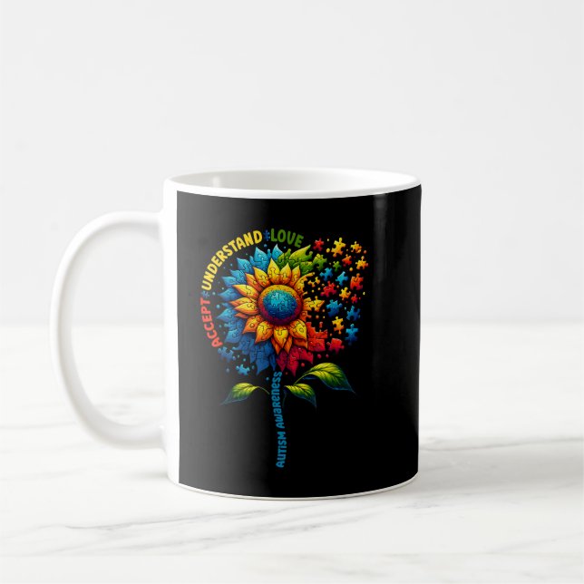 Caneca De Café Autismo Sensibilização Girassol (Esquerda)