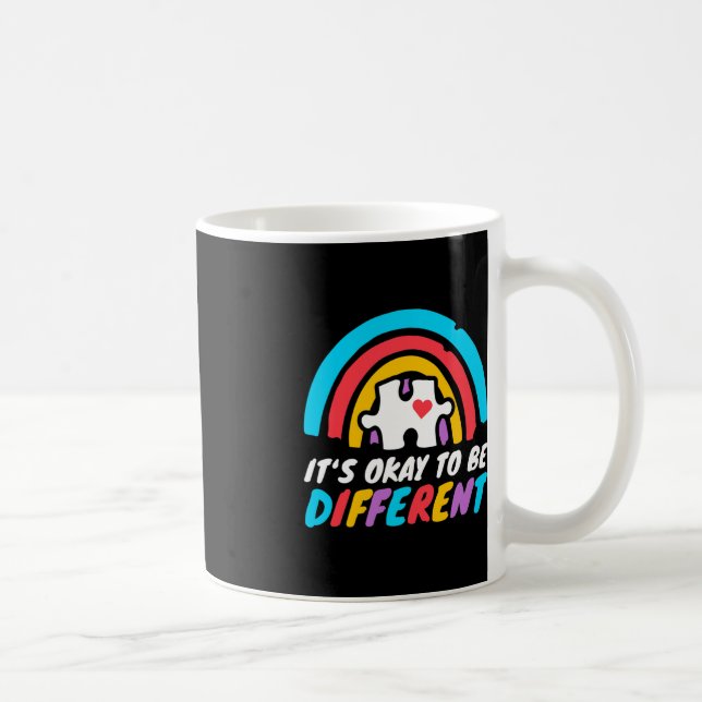 Caneca De Café Autismo Sensibilização Ok Para Ser Diferente Autis (Direita)
