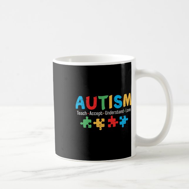 Caneca De Café Autismo Sensibilização Professora Quebra-cabeça de (Direita)