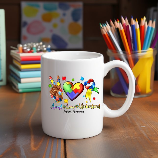 Caneca De Café Autismo Sensibilização Quebra-cabeça da Paz Mug (Criador carregado)