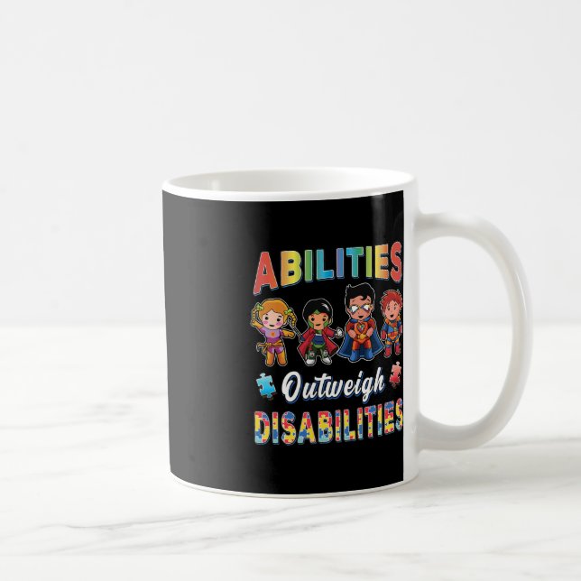 Caneca De Café Autismo Sensibilização Rapazes Supera as Deficiênc (Direita)