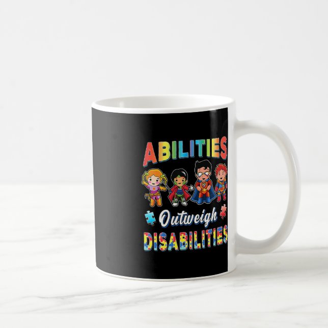 Caneca De Café Autismo Sensibilização Rapazes Supera as Deficiênc (Direita)