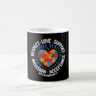 Caneca De Café Autismo Sensibilização Respeite o Apoio ao Amor