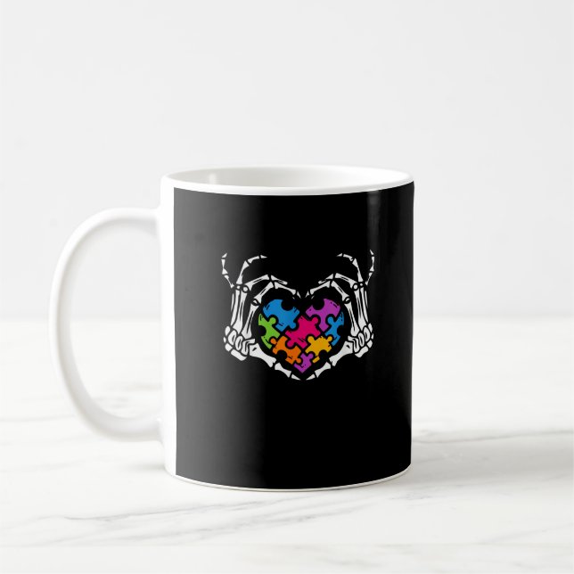 Caneca De Café Autismo Sensibilização s Skeleton Quebra-cabeça de (Esquerda)