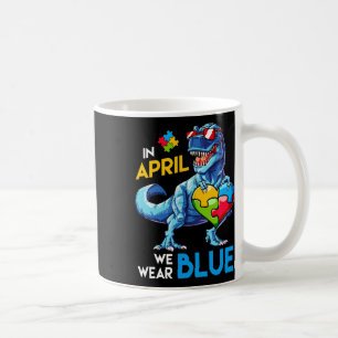 Caneca De Café Autismo Sensibilização Trex Dino Dinossauro Dinoss