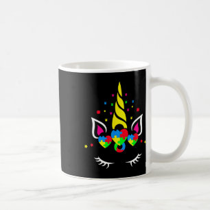 Caneca De Café Autismo Unicórnio Puzzle Coração Fofo Conscientiza