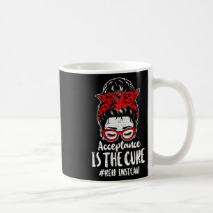 Caneca De Café Autismo - Vermelho em vez disso - Aceitação sem Co