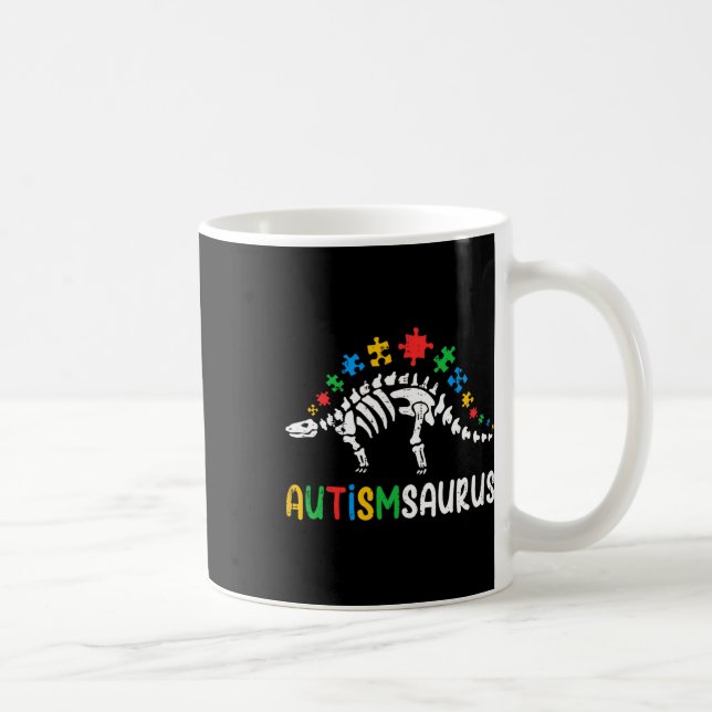 Caneca De Café Autismsaurus Dinossauro Meninos Crianças Autismo C (Direita)