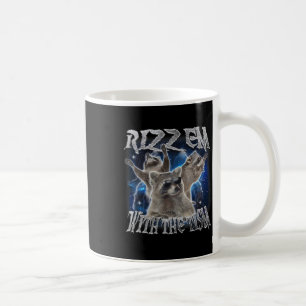 Caneca De Café Autista Racoon Autismo Meme Engraçado Rizz Em Com