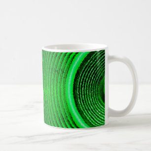 Caneca De Café Auto-falante de música verde e ondas sonoras