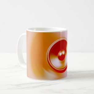 Caneca De Café Auto-falante de música vermelha giratória