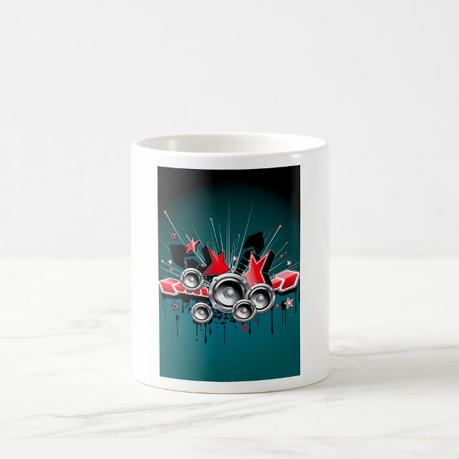 Caneca De Café Auto-falantes com gráficos de música Áudio (Criador carregado)