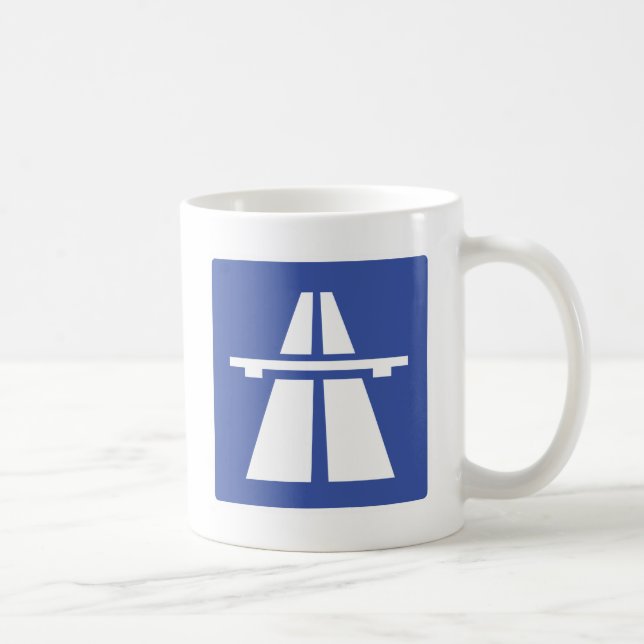 Caneca De Café Autobahnschild (Direita)