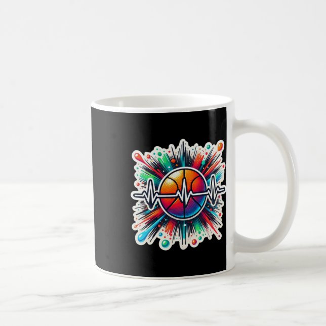 Caneca De Café Autocolante De Bola De Basquete - Perfeito Para Es (Direita)