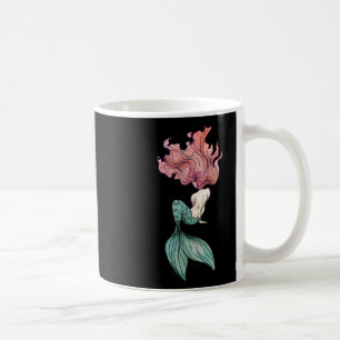 Caneca De Café Autocolante de Sereia Ruiva