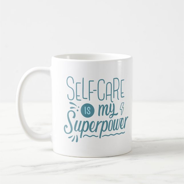 CANECA DE CAFÉ AUTOCUIDADO É MINHA SUPERPOTÊNCIA (Esquerda)