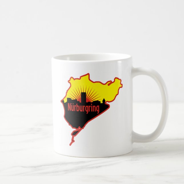 Caneca De Café Autódromo de Nurburgring Nordschleife, Alemanha (Direita)