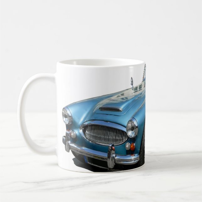 Caneca De Café Automóvel Austin Healey 3000 Blue e branco (Esquerda)