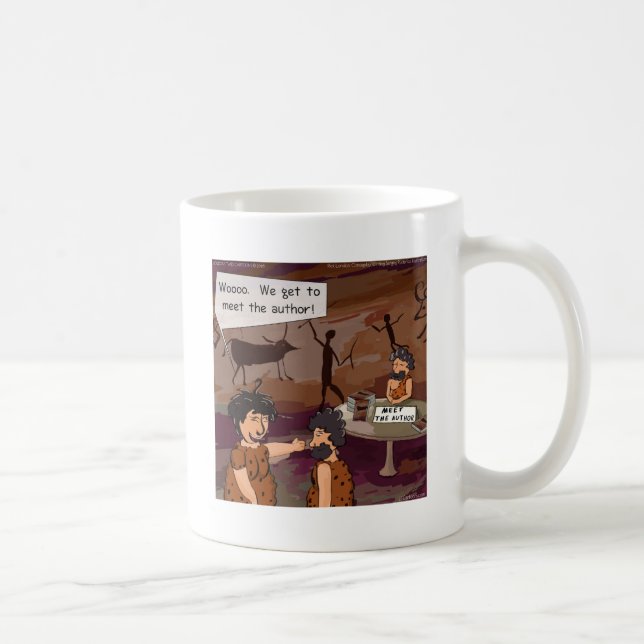 Caneca De Café Autor Homem das Cavernas Engraçado "Conheça o Auto (Direita)