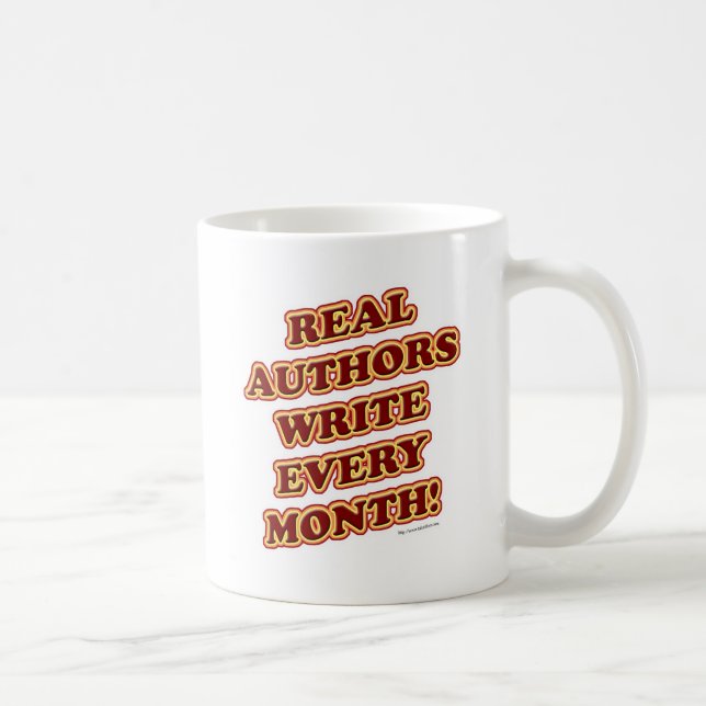 Caneca De Café Autores Verdadeiros Escrevem Todos Os Meses Slogan (Direita)